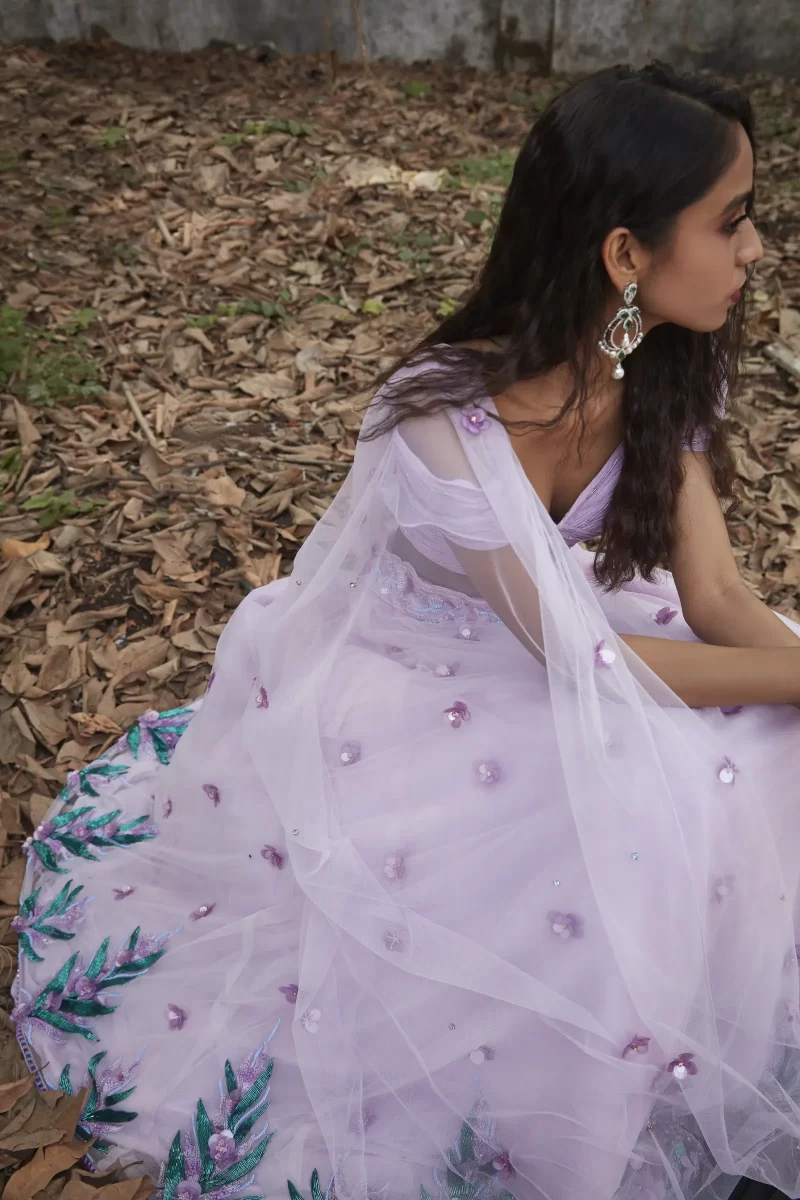 Lilac lehenga